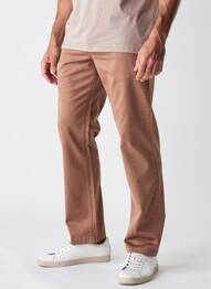 Pantalon chino tissage popeline taille normale marron CAMBRIDGE homme