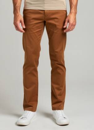 Pantalon chino tissage popeline taille normale jaune CAMBRIDGE homme