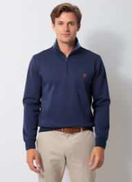 Sweat-shirt stretch manches longues bleu CAMBRIDGE homme