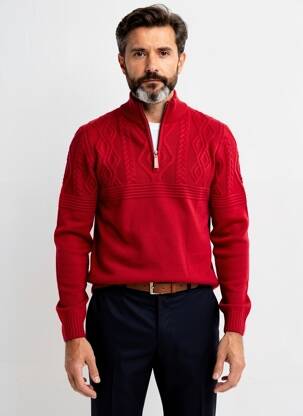 Gilet manches longues manches longues rouge CAMBRIDGE homme