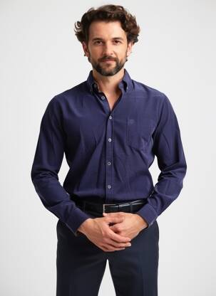 Chemise manches longues coupe cintrée bleu CAMBRIDGE homme