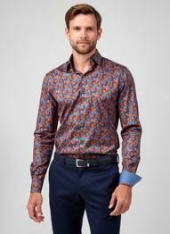 Chemise manches longues coupe cintrée bleu CAMBRIDGE homme