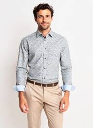 Chemise manches longues coupe cintrée bleu CAMBRIDGE homme