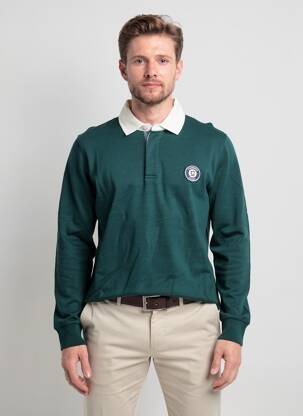 Polo manches longues manches longues vert CAMBRIDGE homme