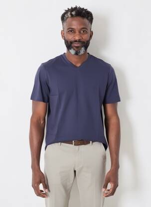 T-shirt coupe cintrée manches courtes bleu CAMBRIDGE homme