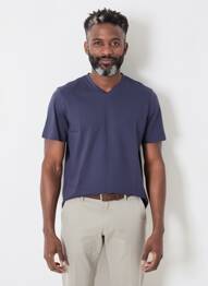 T-shirt coupe cintrée manches courtes bleu CAMBRIDGE homme