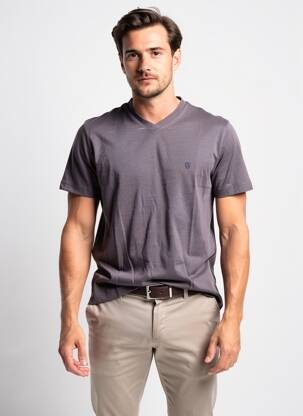 T-shirt coupe cintrée manches courtes gris CAMBRIDGE homme