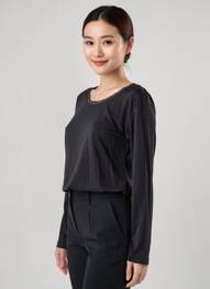 T-shirt manches longues manches longues noir C'EST BEAU LA VIE femme