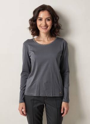 T-shirt manches longues manches longues bleu fonce C'EST BEAU LA VIE femme