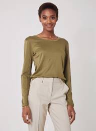 T-shirt manches longues manches longues vert C'EST BEAU LA VIE femme