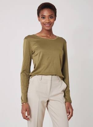 T-shirt manches longues manches longues vert C'EST BEAU LA VIE femme
