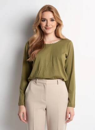 T-shirt manches longues manches longues vert C'EST BEAU LA VIE femme