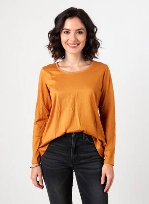 T-shirt manches longues manches longues orange C'EST BEAU LA VIE femme