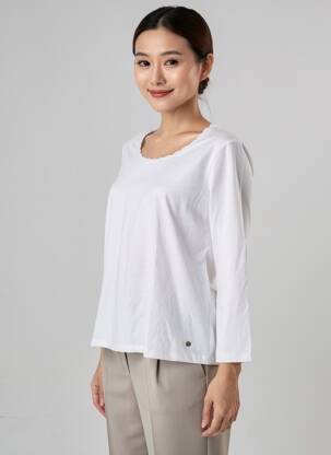 T-shirt manches longues manches longues blanc C'EST BEAU LA VIE femme
