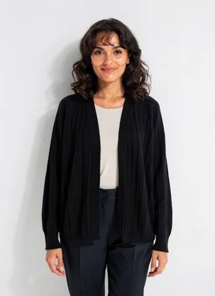 Gilet manches longues stretch noir C'EST BEAU LA VIE femme