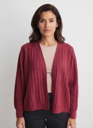 Gilet manches longues stretch rouge C'EST BEAU LA VIE femme