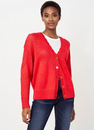 Gilet manches longues stretch rouge C'EST BEAU LA VIE femme