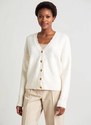 Gilet manches longues stretch blanc C'EST BEAU LA VIE femme