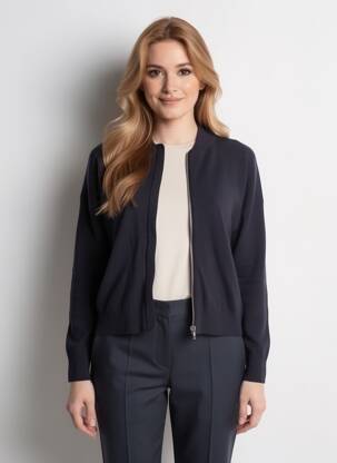 Gilet manches longues manches longues bleu C'EST BEAU LA VIE femme