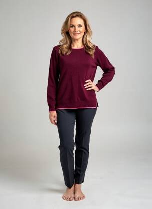 Pull coupe cintrée manches longues violet JULIE GUERLANDE femme