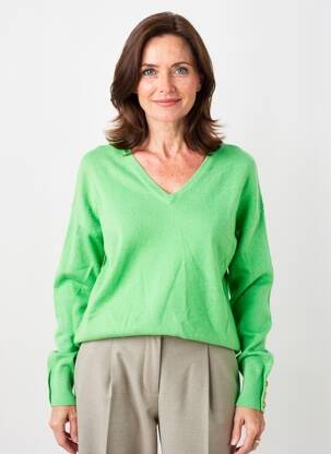 Pull coupe cintrée manches longues vert JULIE GUERLANDE femme
