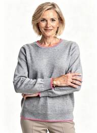 Pull coupe cintrée manches longues gris JULIE GUERLANDE femme