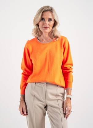 Pull coupe cintrée manches longues orange JULIE GUERLANDE femme