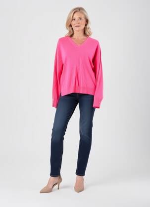 Pull coupe cintrée manches longues rose JULIE GUERLANDE femme