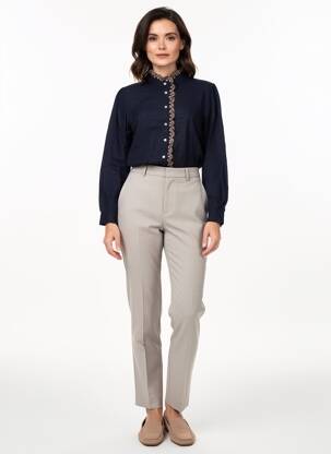 Chemisier coupe droite manches longues bleu C'EST BEAU LA VIE femme