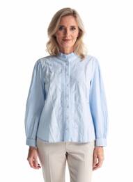 Chemisier coupe droite manches longues bleu JULIE GUERLANDE femme