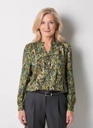 Chemisier coupe droite manches longues vert JULIE GUERLANDE femme