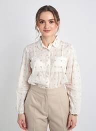 Chemisier coupe droite manches longues beige C'EST BEAU LA VIE femme
