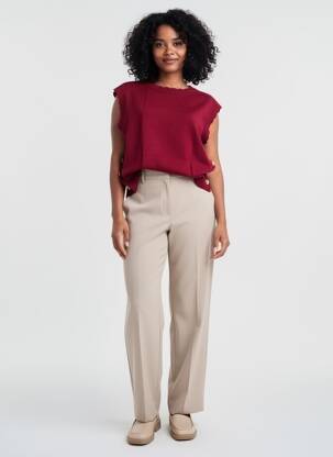 Pull stretch sans manche rouge C'EST BEAU LA VIE femme