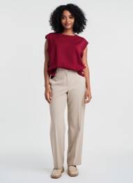 Pull stretch sans manche rouge C'EST BEAU LA VIE femme