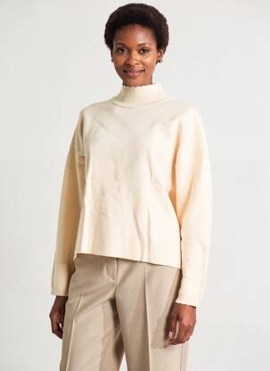 Pull coupe droite manches longues rose C'EST BEAU LA VIE femme