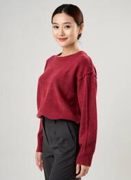Pull stretch manches longues rouge C'EST BEAU LA VIE femme