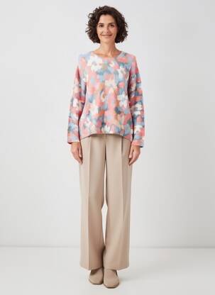 Pull coupe droite manches longues bleu JULIE GUERLANDE femme