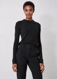 Pull coupe cintrée manches longues noir C'EST BEAU LA VIE femme