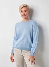 Pull coupe cintrée manches longues bleu JULIE GUERLANDE femme
