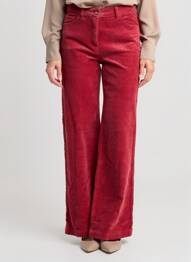 Pantalon flare stretch taille normale rouge C'EST BEAU LA VIE femme