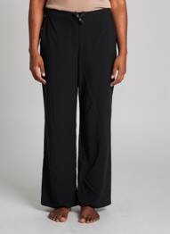 Pantalon large tissage crêpe taille normale noir C'EST BEAU LA VIE femme