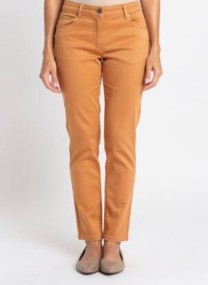 Pantalon slim stretch taille normale orange C'EST BEAU LA VIE femme