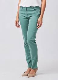Pantalon slim stretch taille normale vert C'EST BEAU LA VIE femme