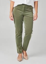 Pantalon slim taille élastique taille normale vert JULIE GUERLANDE femme