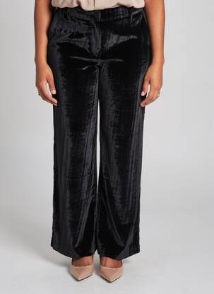 Pantalon large fermeture zippée sous rabat boutonné taille normale noir C'EST BEAU LA VIE femme