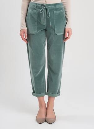 Pantalon 7/8 stretch taille normale vert C'EST BEAU LA VIE femme