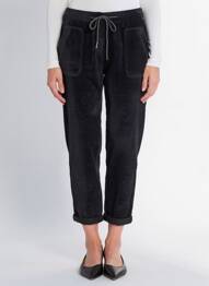 Pantalon 7/8 stretch taille normale noir C'EST BEAU LA VIE femme