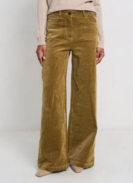 Pantalon large fermeture zippée sous rabat boutonné taille normale vert C'EST BEAU LA VIE femme