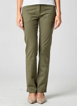 Pantalon droit stretch taille normale vert JULIE GUERLANDE femme