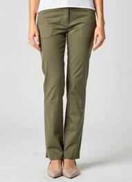 Pantalon droit stretch taille normale vert JULIE GUERLANDE femme